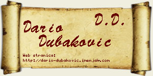 Dario Dubaković vizit kartica
